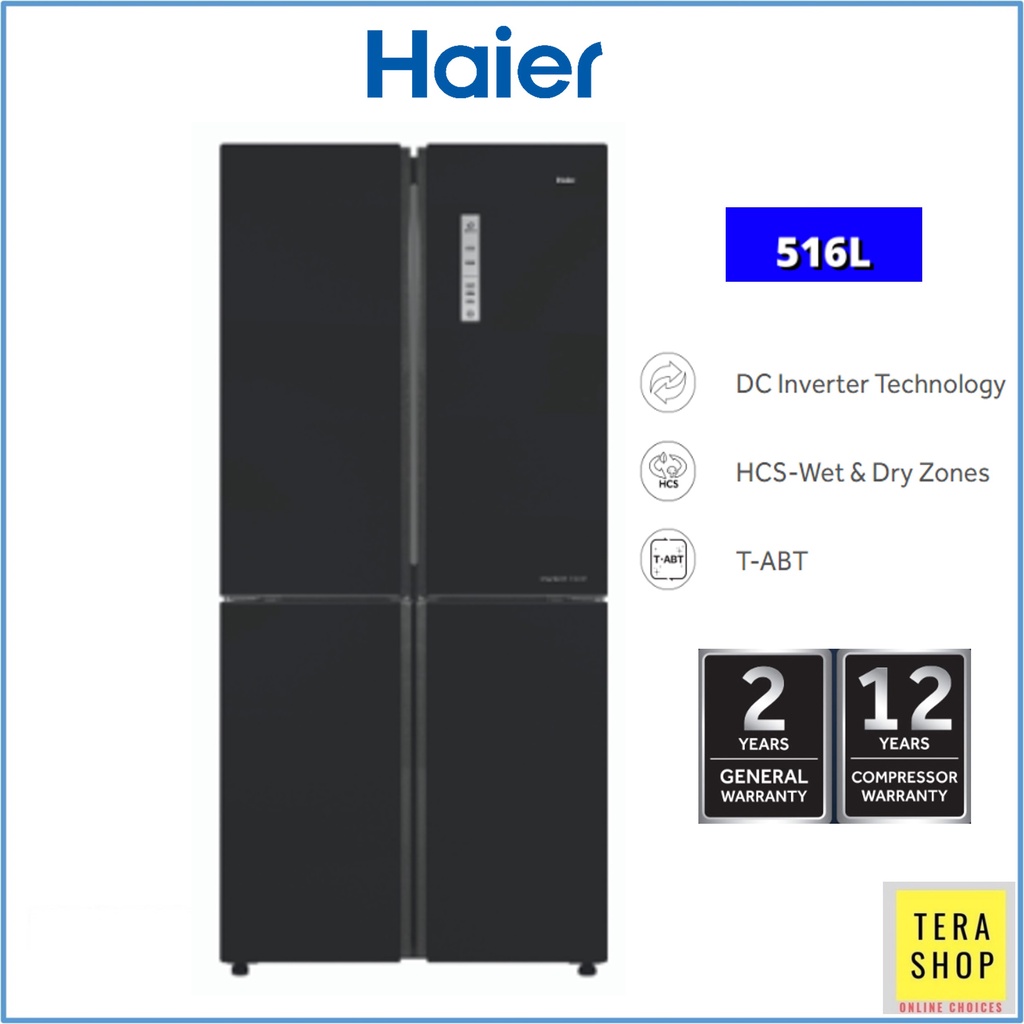 Haier HRFIG525AM(GB) 4 Doors Inverter Glass Door Refrigerator Peti
