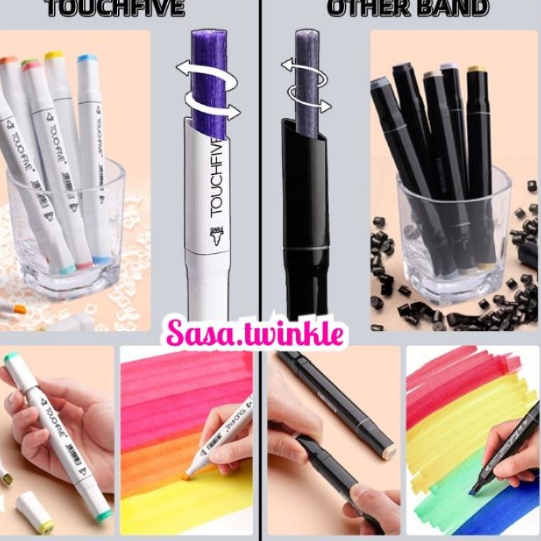 Bleeding SHOPEE Touchfive Twin Marker Color Copic Marker Alcohol Base