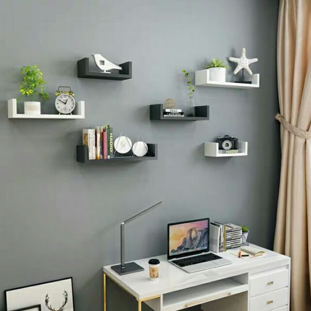 Ready Stock[3pcs In 1set]Floating Wall Shelves Rack U Shape/IKEA/Ikea Lack Wall Shelf/Tv