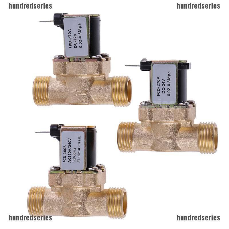 [Hundred] G1/2'' normally close Brass Electric Solenoid Valve DC 12v