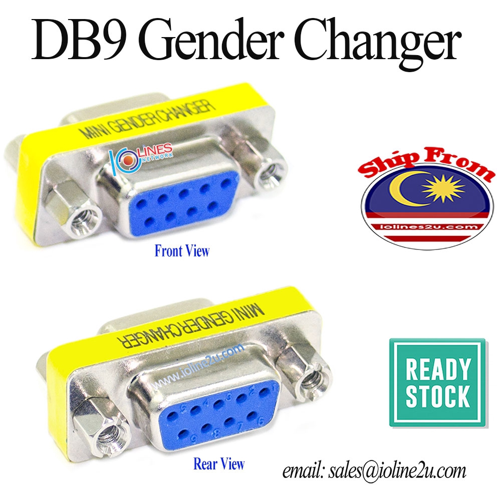 DB9 9 pin female/female mini gender changer Male to Female RS232 RS422