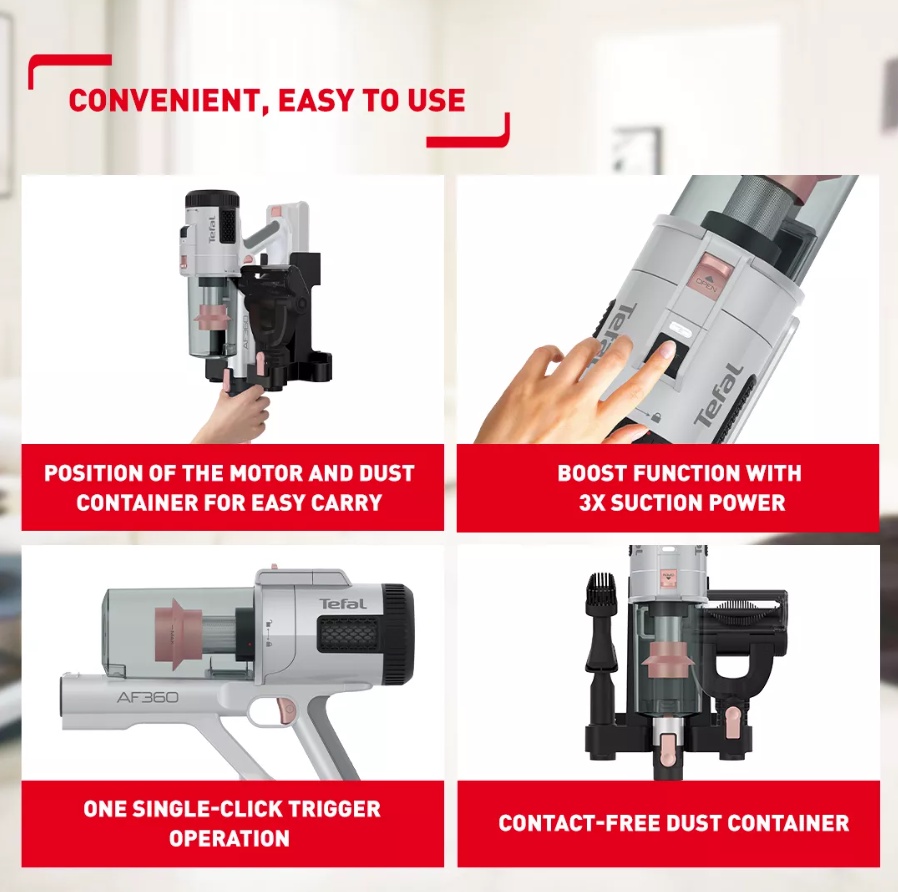 [ FREE SHIPPING ] Tefal Cordless Stick Vacuum Cleaner (Air Force 360