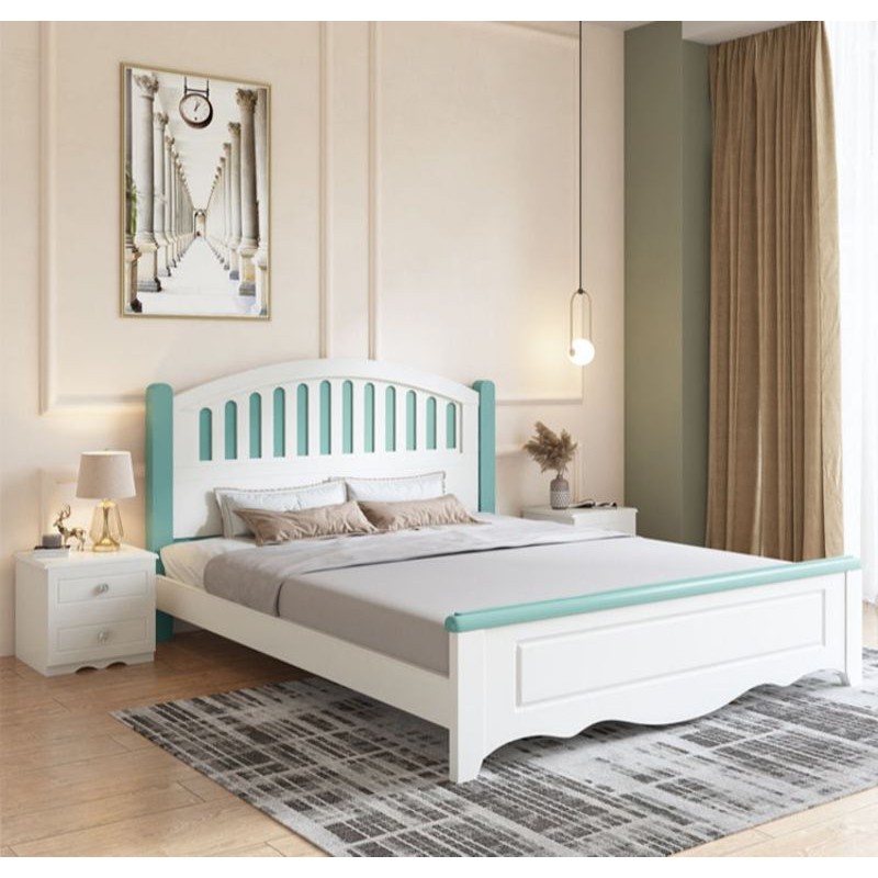 3 colors FREE SHIPPING American solid wood single queen king bed