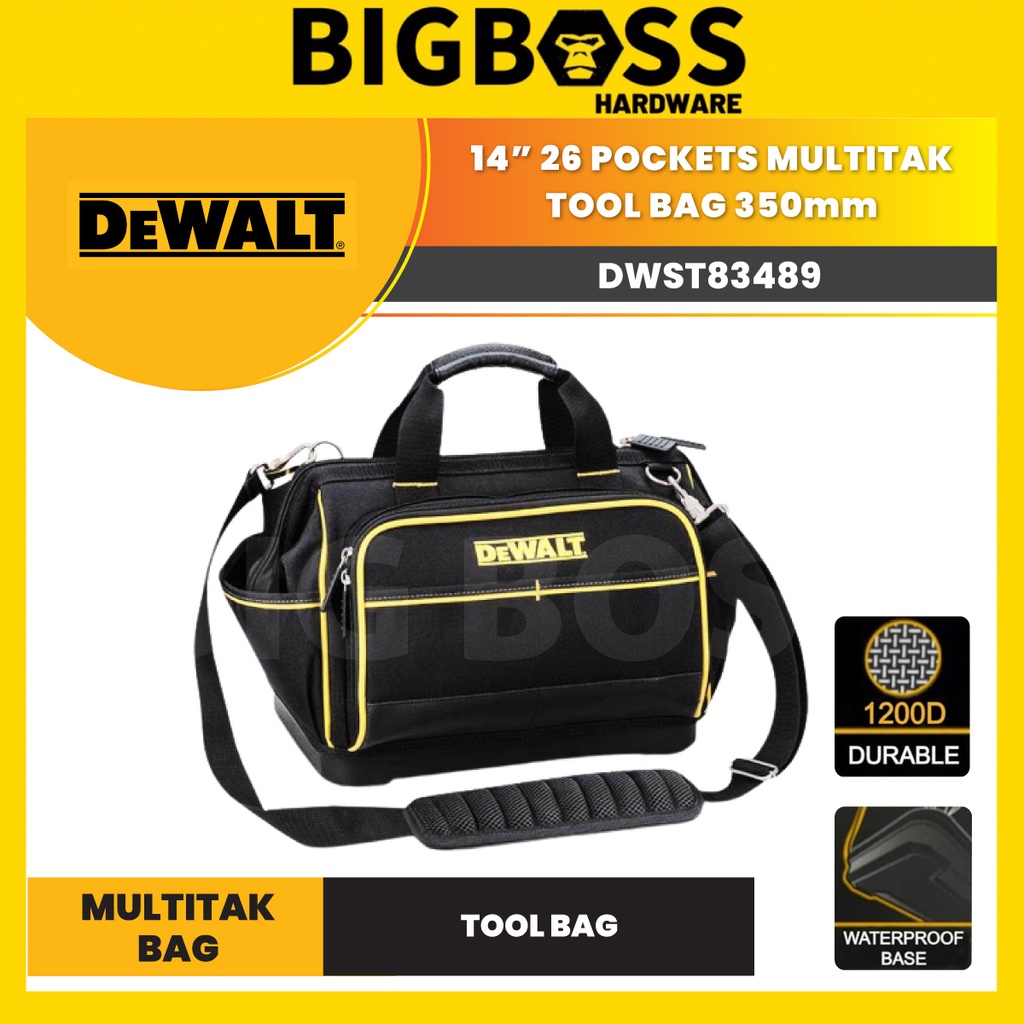 Dewalt DWST83489 14in 26 Pocket Multitak Bag / Tool Bag / Hand Tool Bag