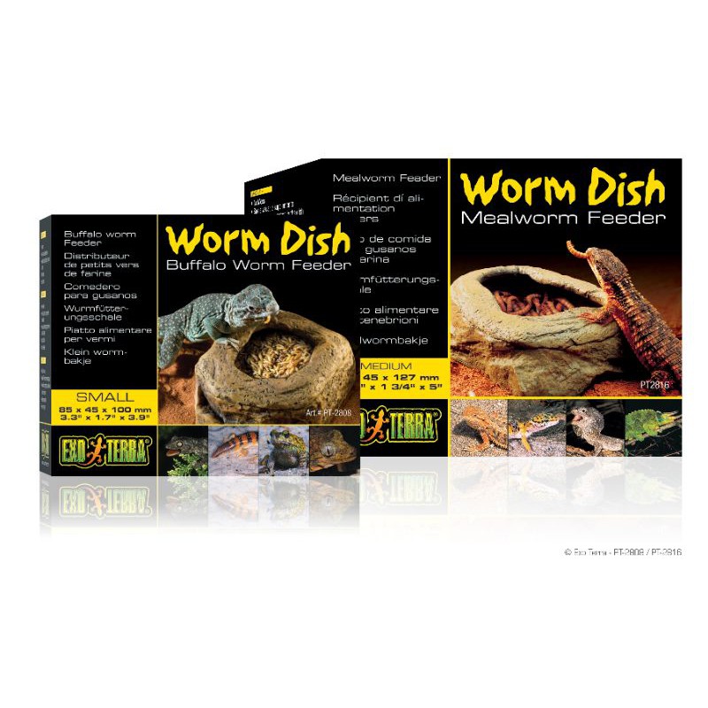 EXO TERRA REPTILE WORM DISH MEALWORM FEEDER DISH PT2808 & PT2816 ANTI