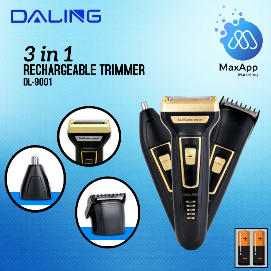 DALING DL9001 3 in 1 Rechargeable Beard Shaver / Sideburn Hair Clipper