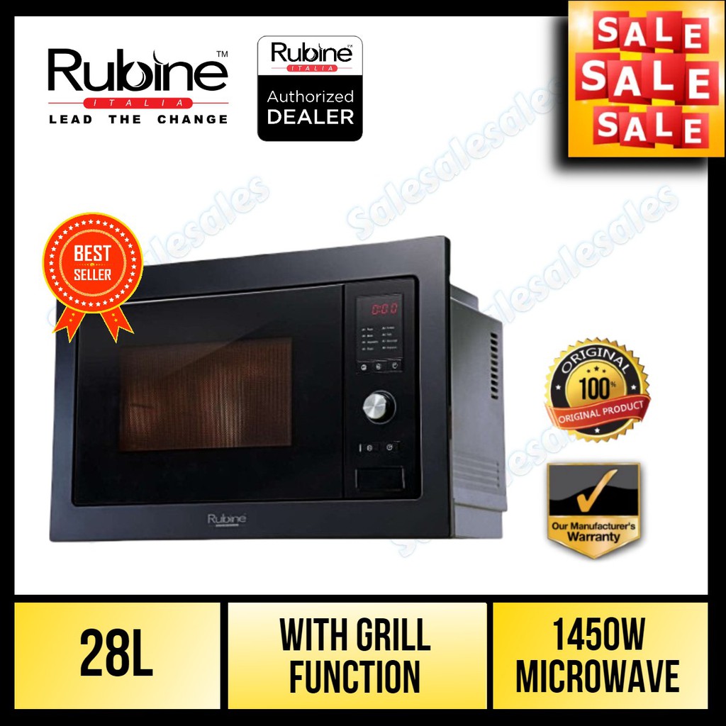 Rubine 28L Builtin Microwave Oven RMOOREO28BL with Grill Function