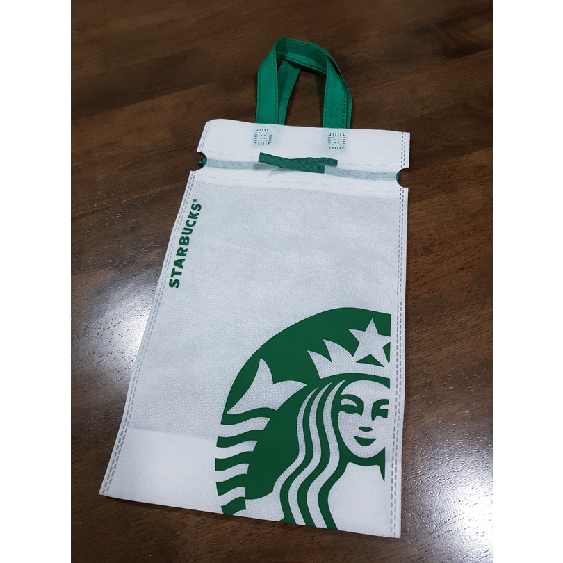 Starbucks Woven Bag Dust Bag Tumbler Bag White Carrier Bottle Barrier