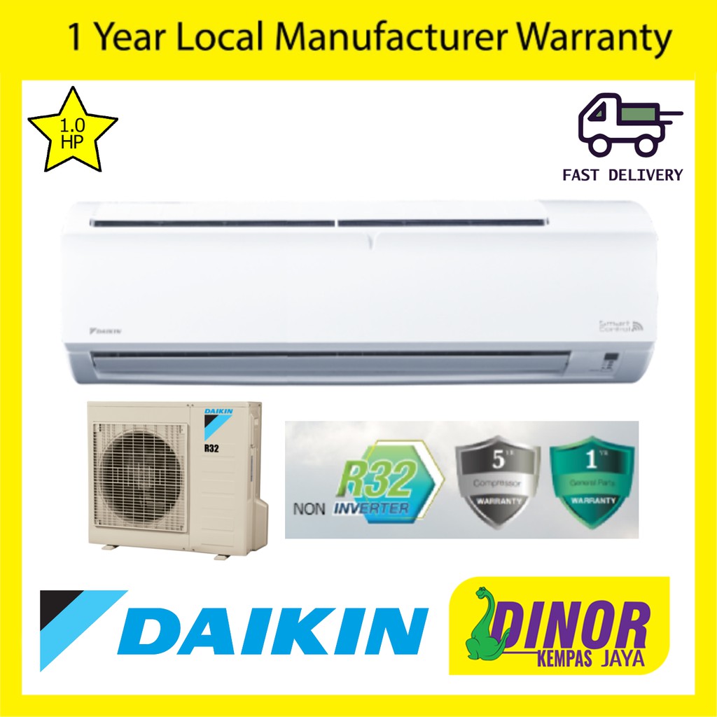 Daikin 1HP Air Conditioner Basic Wifi R32 Non Inverter FTVP SERIES 1