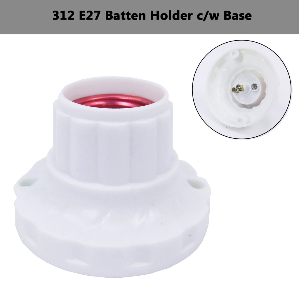 3H E27 [Angle/Straight] Batten Lamp Holder/Socket Light Bulb Holder c/w