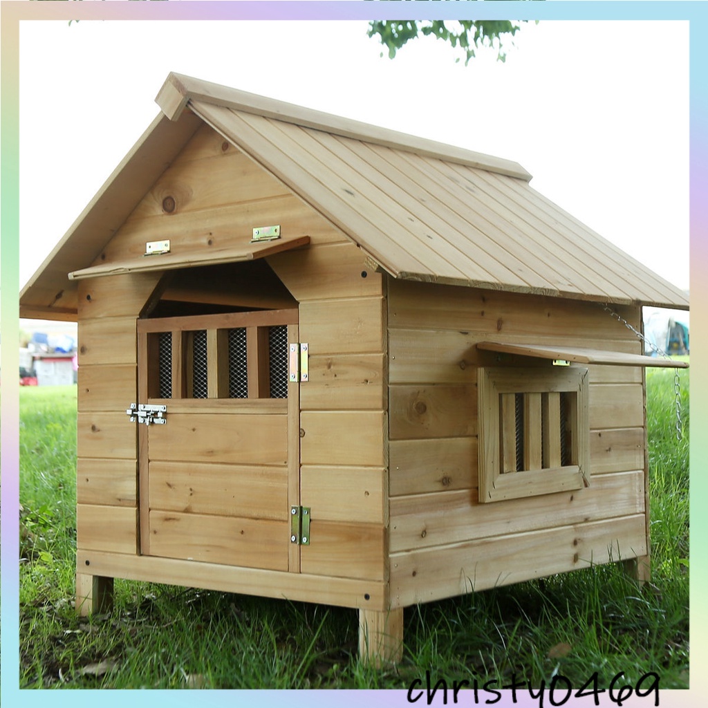 🐾Solid wood dog house outdoor pet house indoor and outdoor dog cage