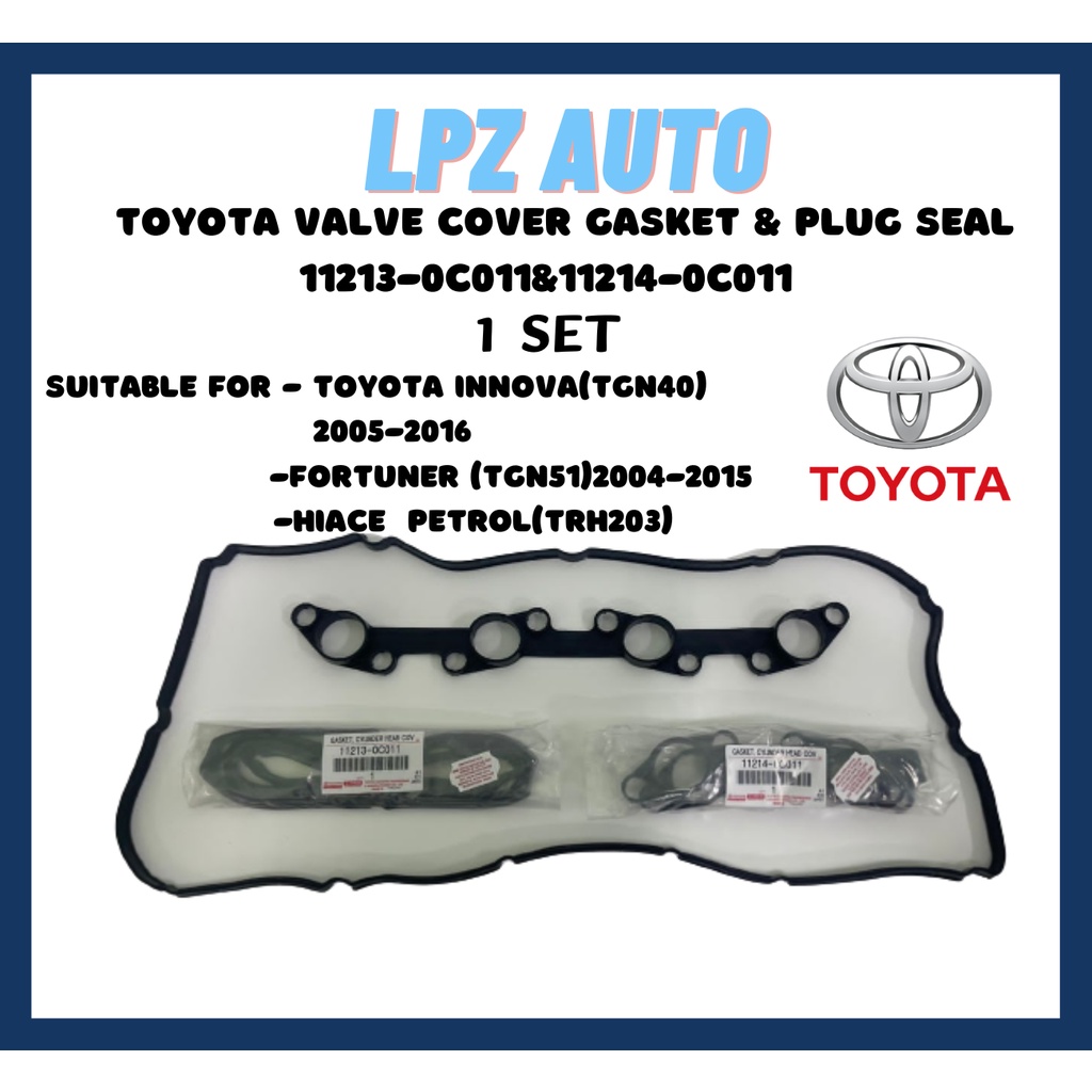 Original Toyota Valve Cover Gasket & Plug Seal for Toyota Innova 2.0