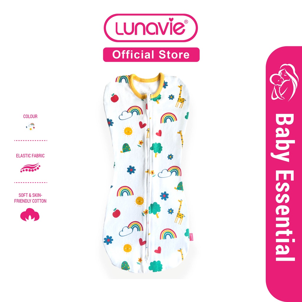 Lunavie Antibacterial Swaddle Pouch Baby Swaddle Wrap Cotton