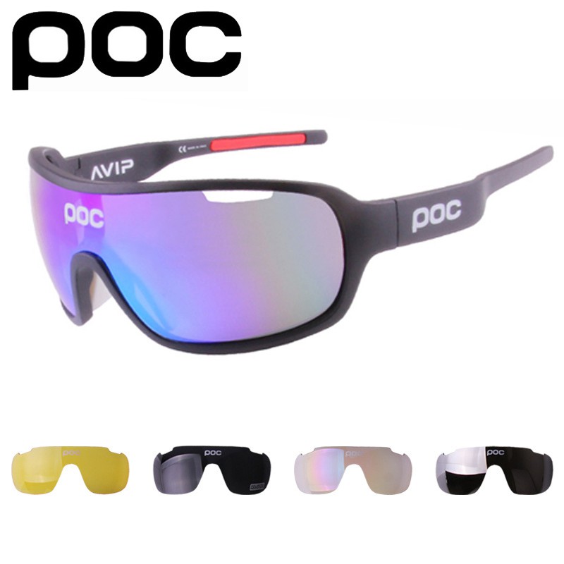 5 Lens Set POC Cycling Sunglasses Sports Polarized Glasses Men Women