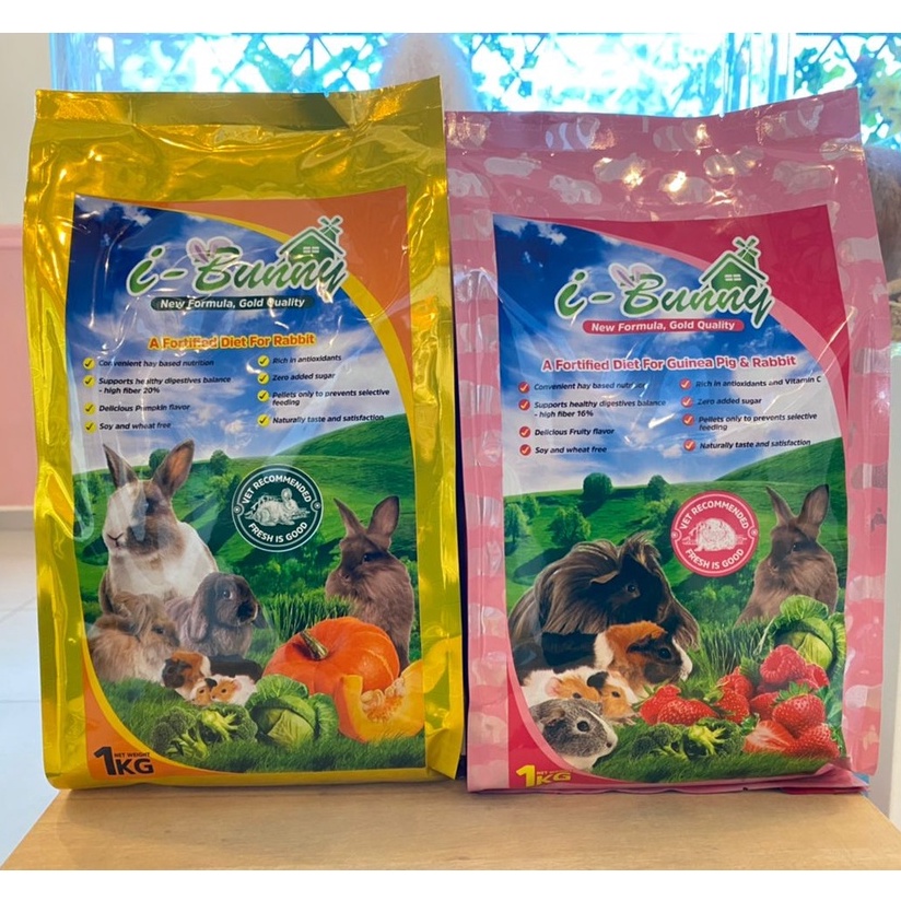 (Buy 1 Free 1 Vitadrop 5ml) IBunny Guinea Pig / Rabbit Food 1kg (Vet