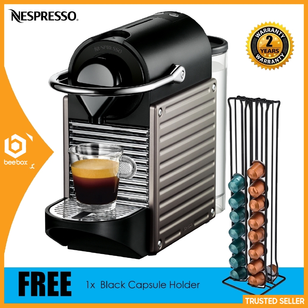 Nespresso Pixie Electric Coffee Machine [Free Rack *RANDOM COLOR*] C61