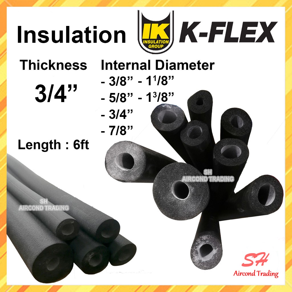 KFLEX INSULATION FOR AIRCOND PIPING pipe hitam kflex 3/4" Big Size