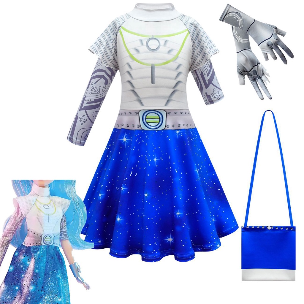 Zombies 3 Addison alien Kids Clothes Girls Cheerleader Dress Cosplay