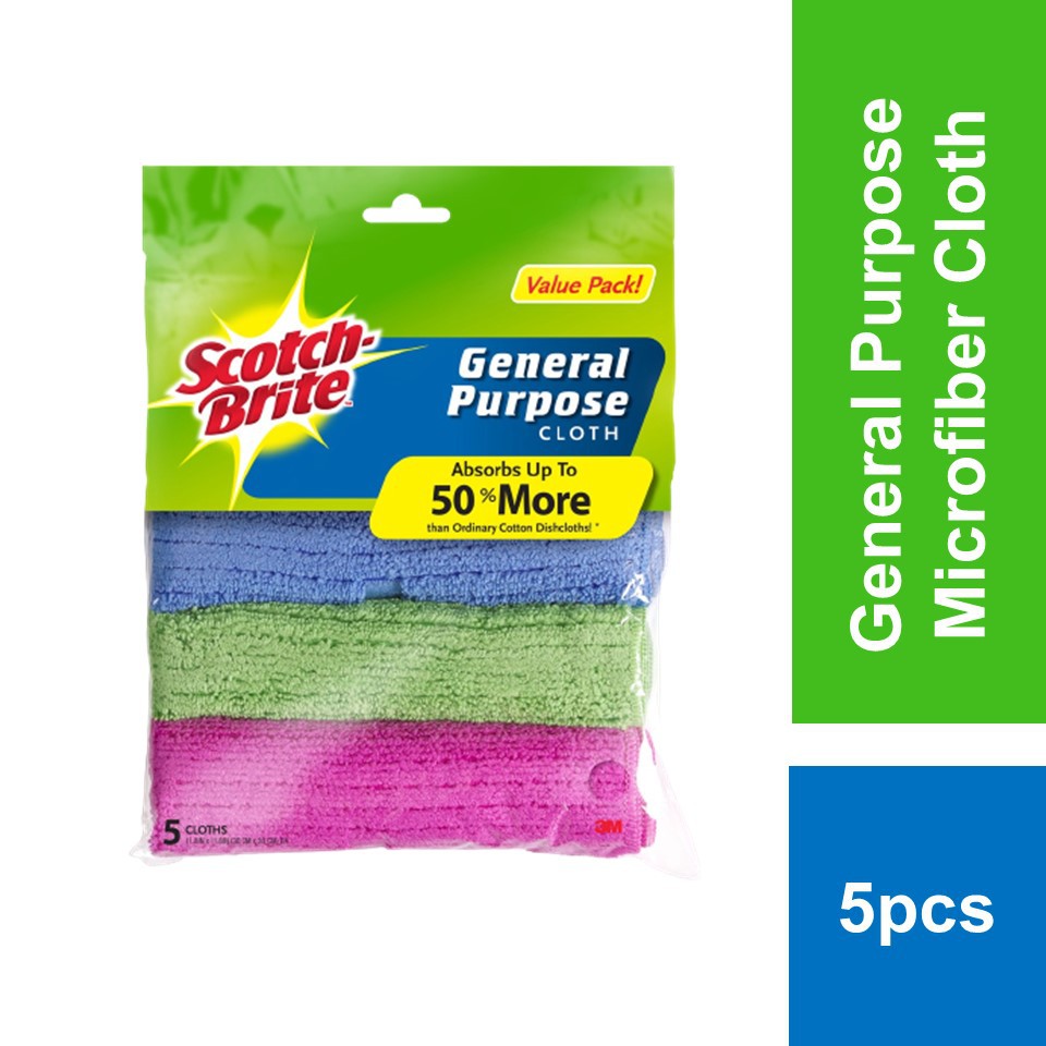 3M ScotchBrite General Purpose Microfiber Cloth 5pcs Shopee Malaysia