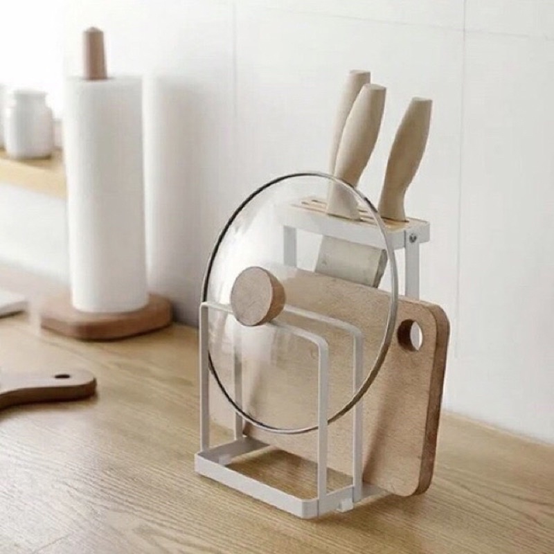 Kitchen Knife holder Pot Lid chopping board holder rack Muji Style
