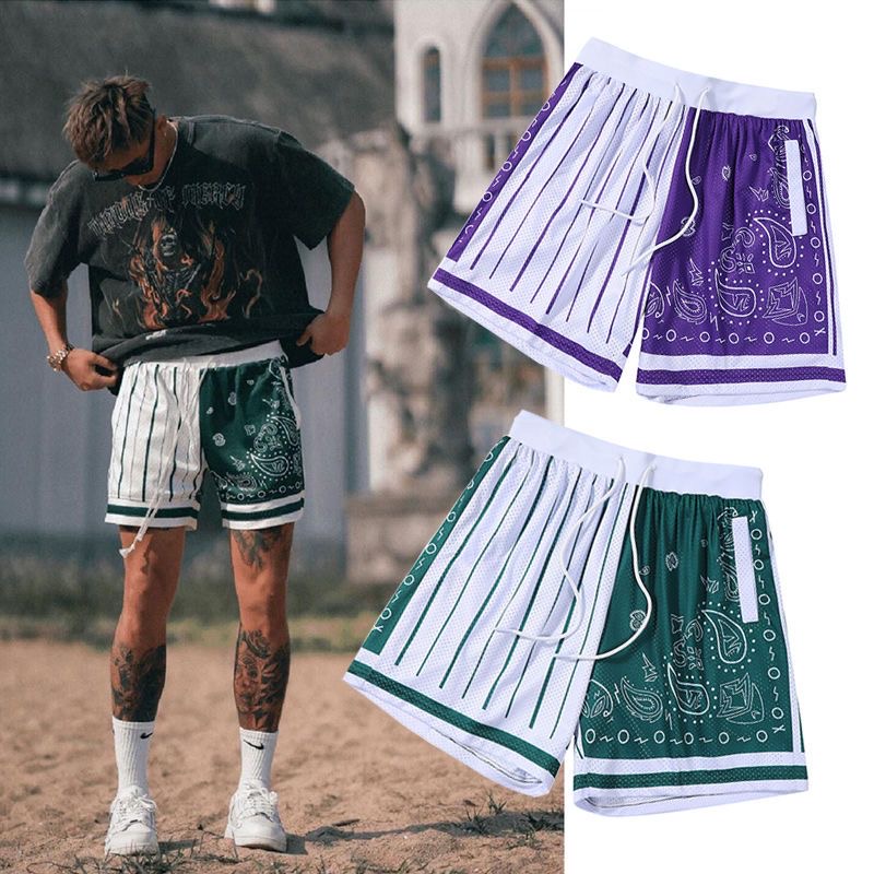 RSFFONE 22SS PAISLEY Men's US Style"Bandana"Shorts Plus Size Above Knee