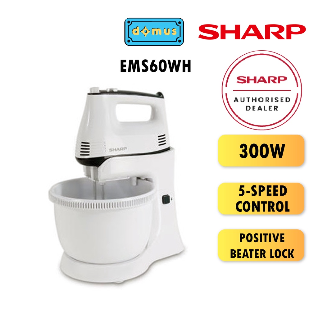 Sharp Stand/Hand Mixer (300W) EMS60WH Shopee Malaysia