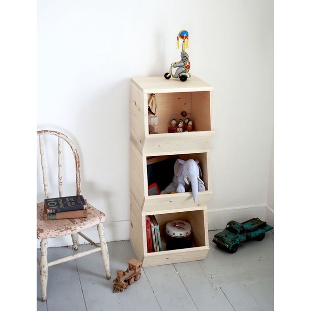 WoodWonderland Toys Storage Wooden Bin Wooden Storage Boxes Pinewood