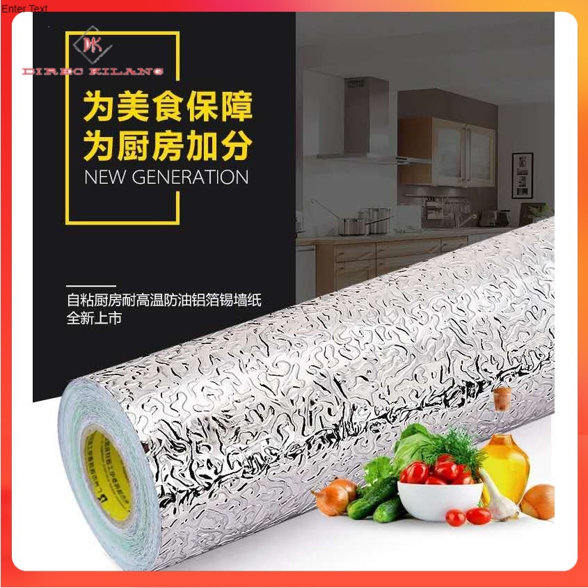 DirecKilang Aluminum Foil Self Adhesive Waterproof Wallpaper for