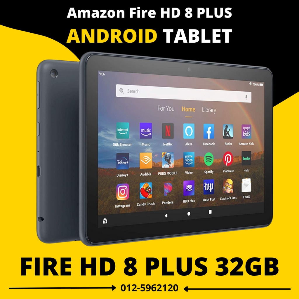 AMAZON Fire HD 8 plus, 8" HD display, 32 GB, Android 9.0 Fire OS 7