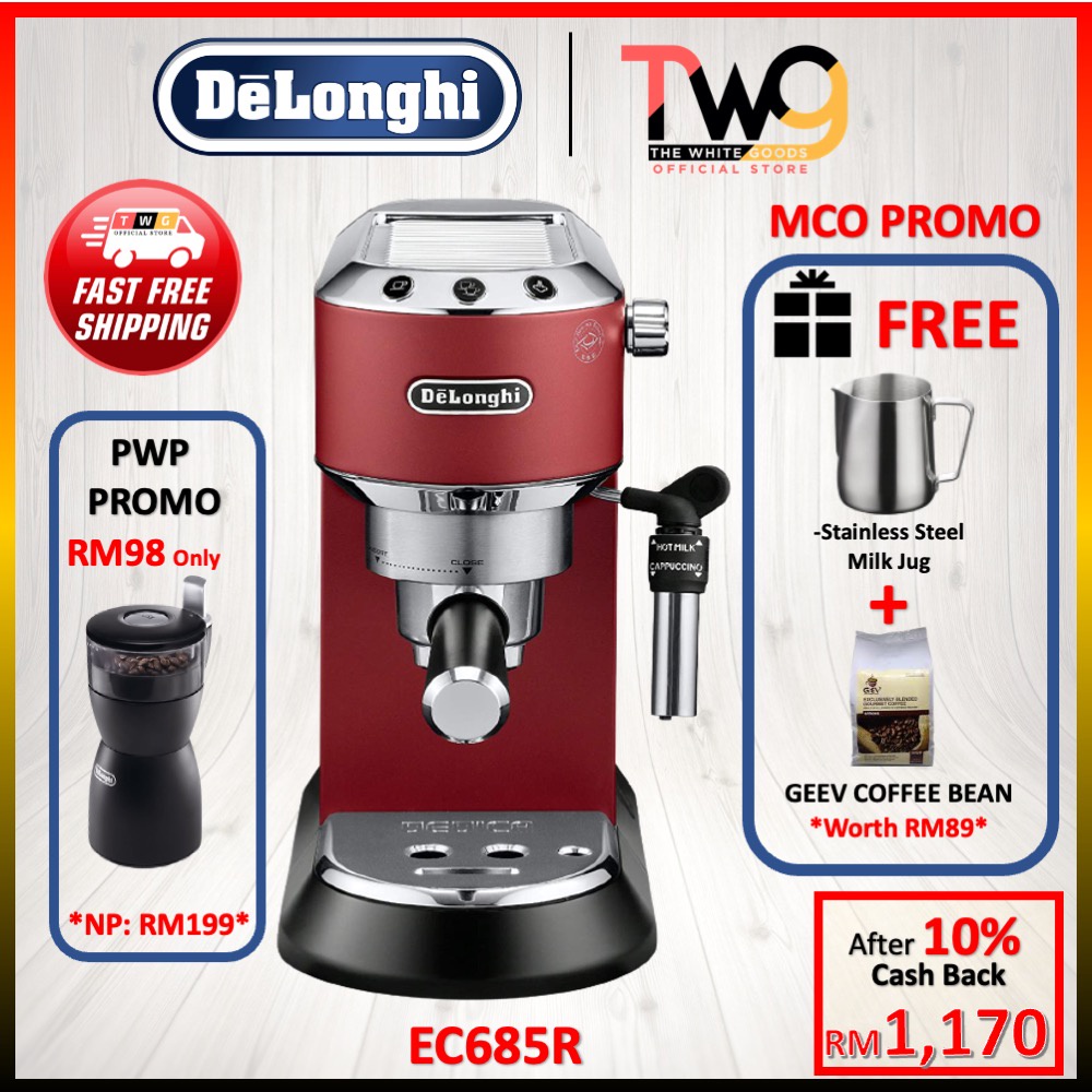 [FREE SHIPPING] Delonghi EC685R DEDICA 15Bar Pump Espresso Machine