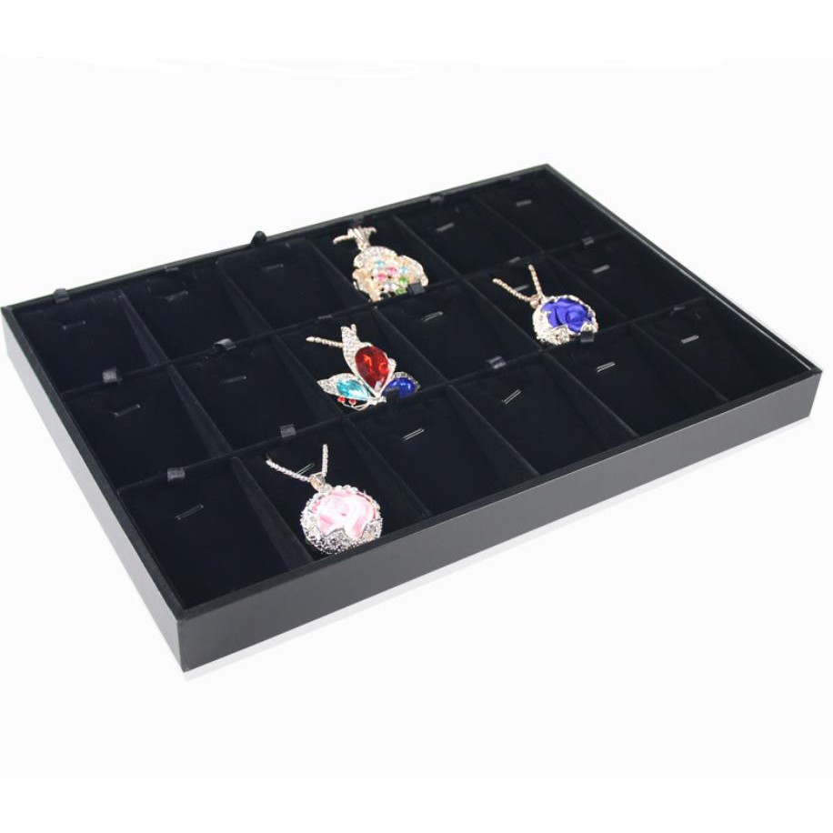 Fashion Gift Black Velvet Stackable Jewelry Organizer Tray Removable