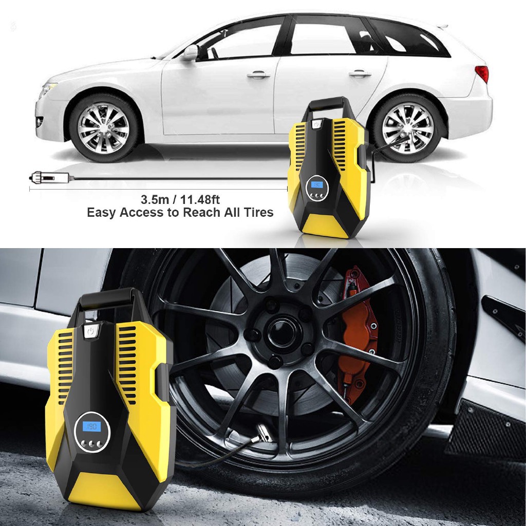 Electric Car Tyre Pump Mini Portable Air Electric Car Inflator Tire Air
