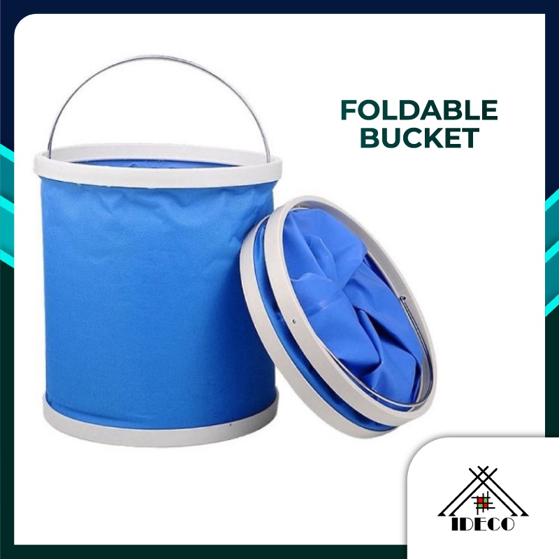 iDECO Foldable Water Bucket Car Wash Water Pail Fishing Camping Bucket