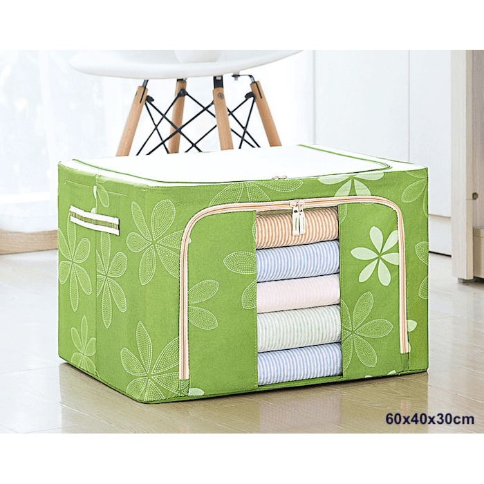 72L Extra Large Dual Opening Foldable Oxford Home Storage Box Organizer