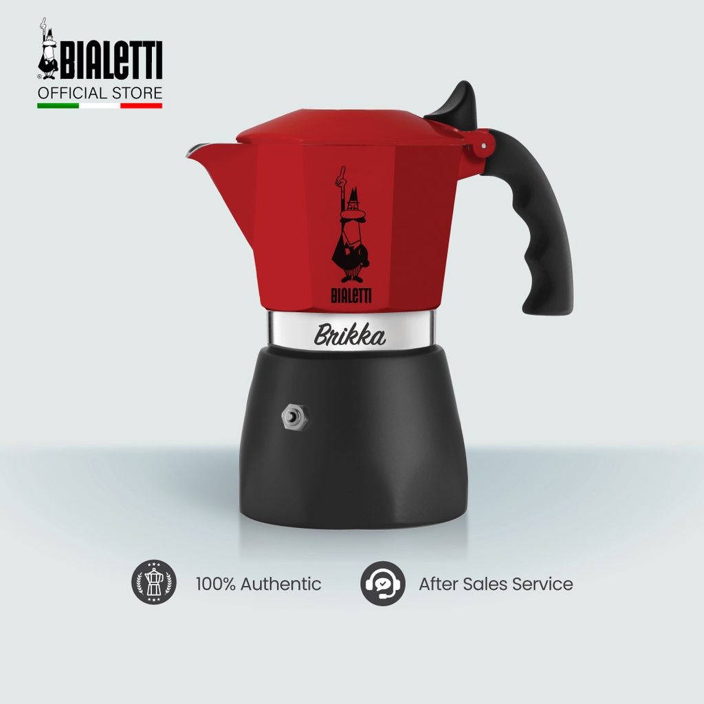 Bialetti Brikka Red Moka Pot Italian Ground Coffee Espresso Maker