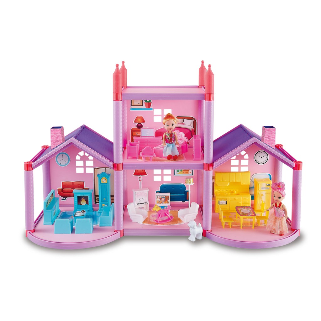Ready Stock🔥DIY doll house princess dollhouse Villa castle with simulation furniture Dream Girl