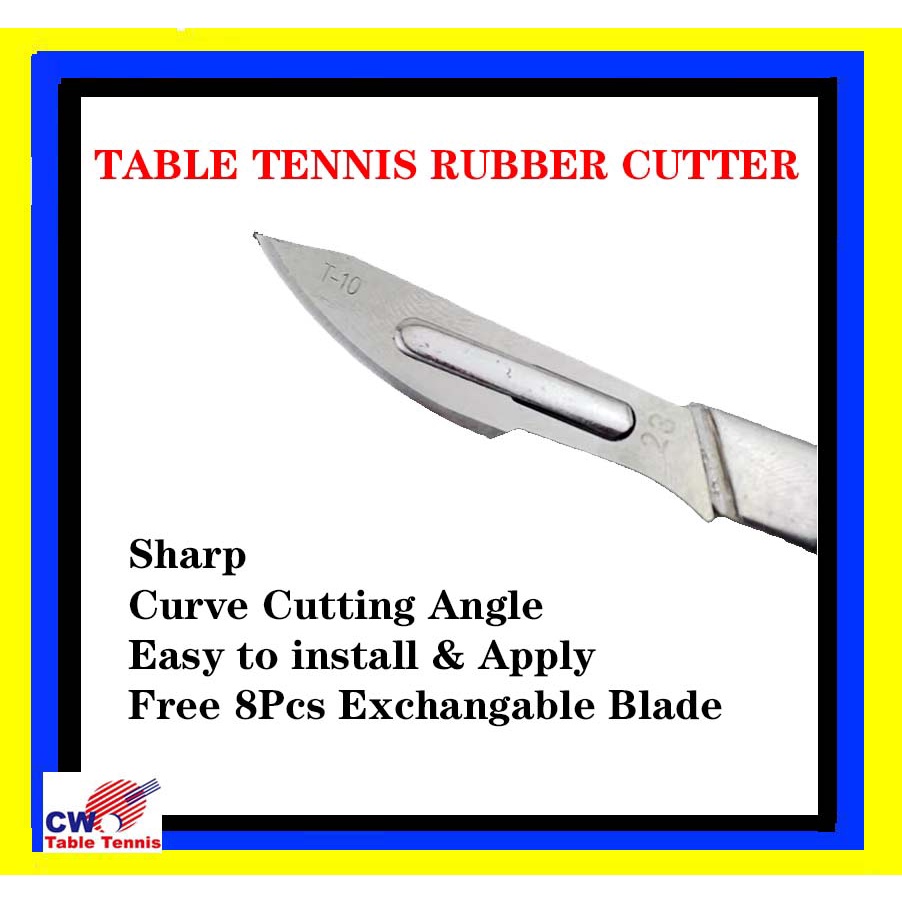 Table Tennis Rubber Cutter Set Cutting Knife Cutting Blade Ping Pong