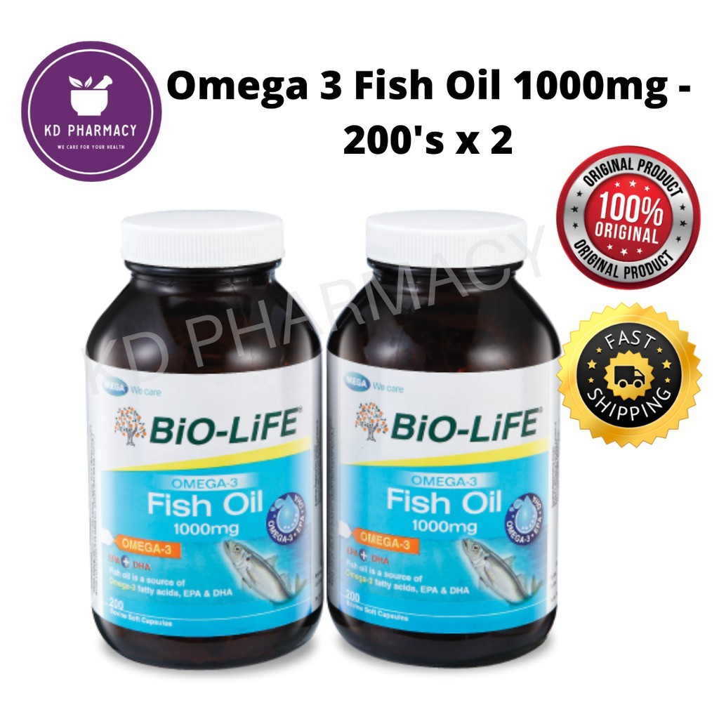 Bio Life Omega 3 Fish Oil 1000mg 200's x 2 (TWIN PACK) Shopee Malaysia