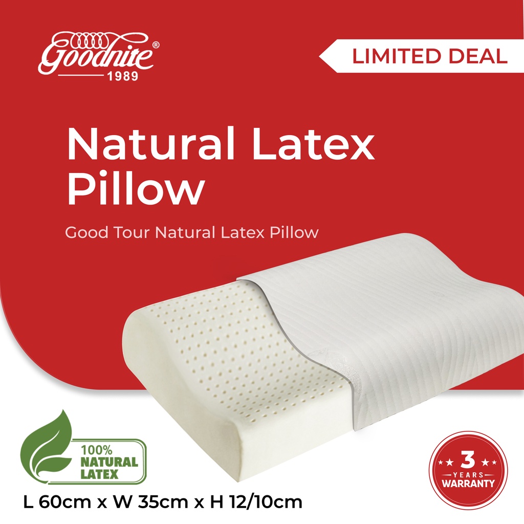 [LIMITED PROMO]Goodnite Good Tour Contour Natural Latex Pillow (60cm x