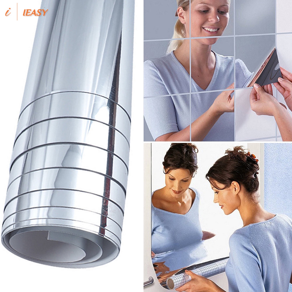 Mirror Wall Sticker Reflective Selfadhesive DIY PET Crystal Mirror