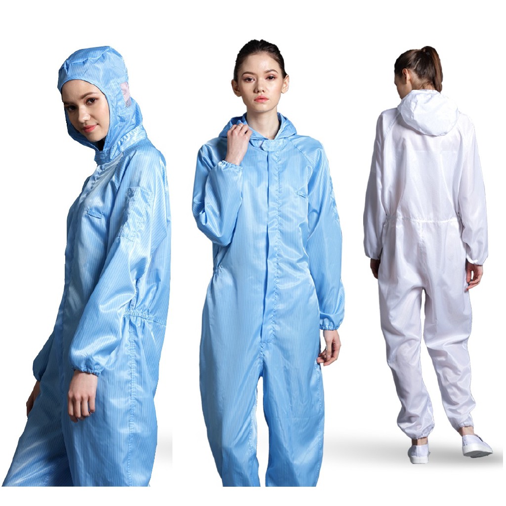 【Hot Stock】 Overall Jumpsuit Coverall ESD PPE Suit Washable Reusable