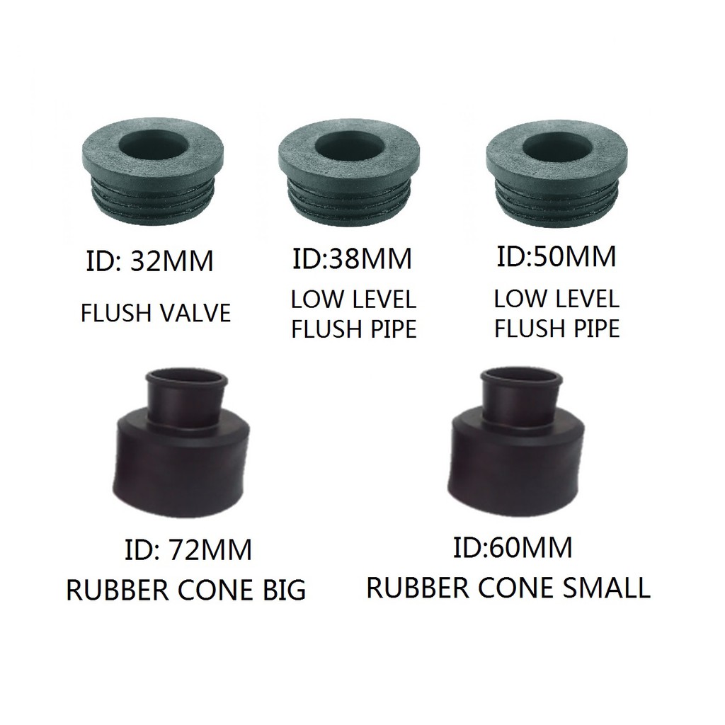 [TKM]Toilet WC Black Rubber Cone For Lower Level Cistern Pipe Rubber