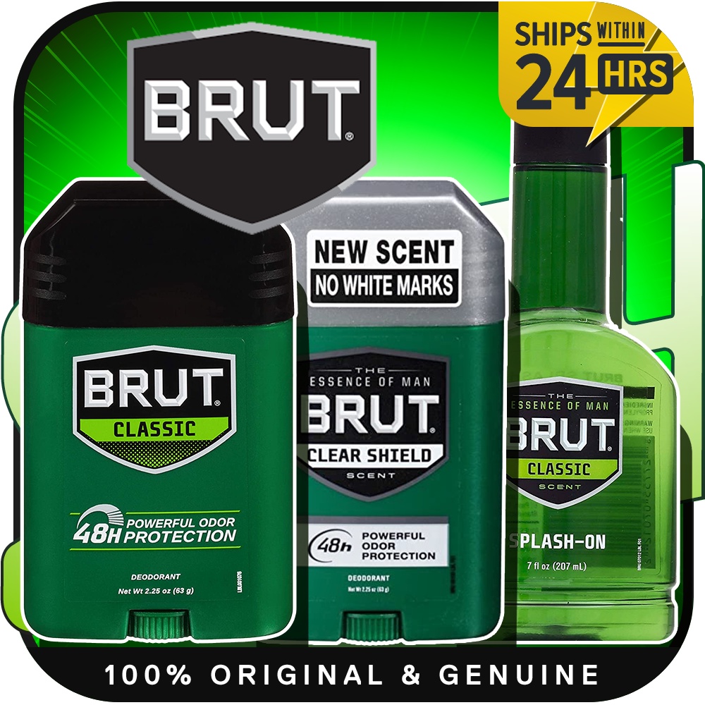 GENUINE Brut Deodorant Original Solid Clear Shield Solid Deodorant