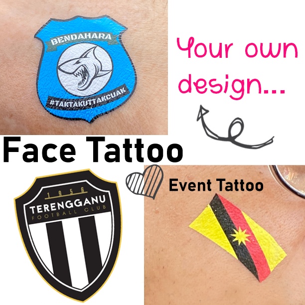 10X Custom Temporary Face Tattoo Sticker * Your own Desgin * NonToxic