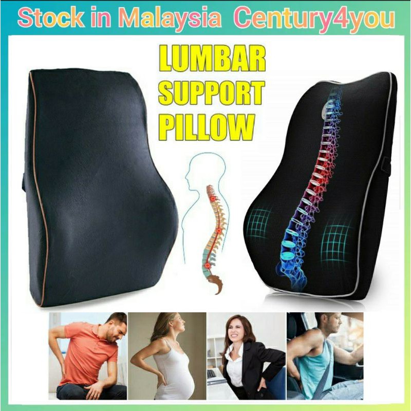 Memory Foam Back Pain Relief Velvet Lumbar Support Car Cushion Pillow