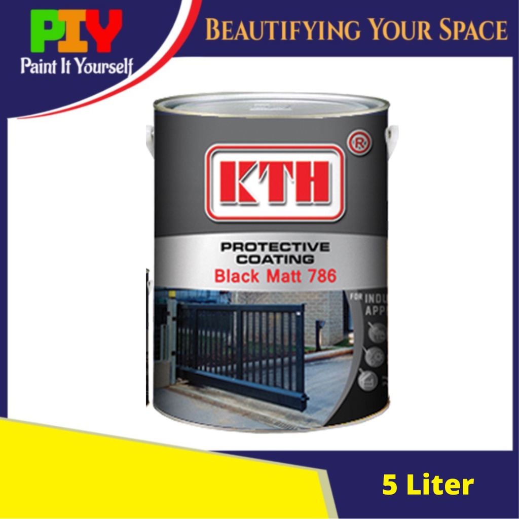 KTH Black Matt Paint 786 Anti Rust Anti Karat Undercoat kayu besi / Undercoat wood metal 5L 5