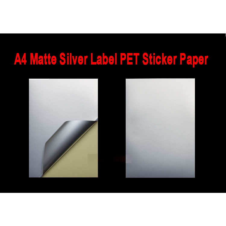 A4 Matte Silver Label Pvc Sticker Paper for Inkjet Printer (10pcs
