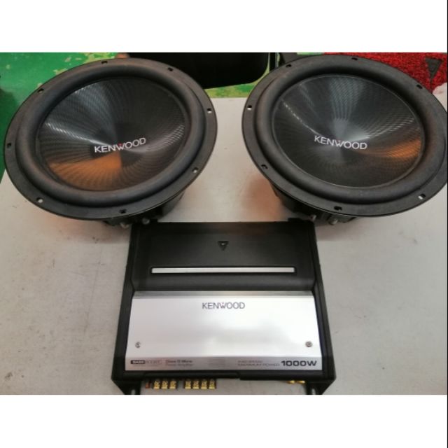 Kenwood monoblock 1000 Watts amplifier package with 12inch woofer
