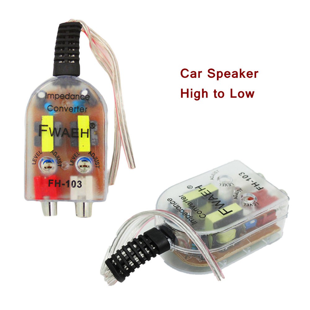 Hi to Low RCA Converter HiLow to RCA Adaptor Car Stereo Audio RCA Line