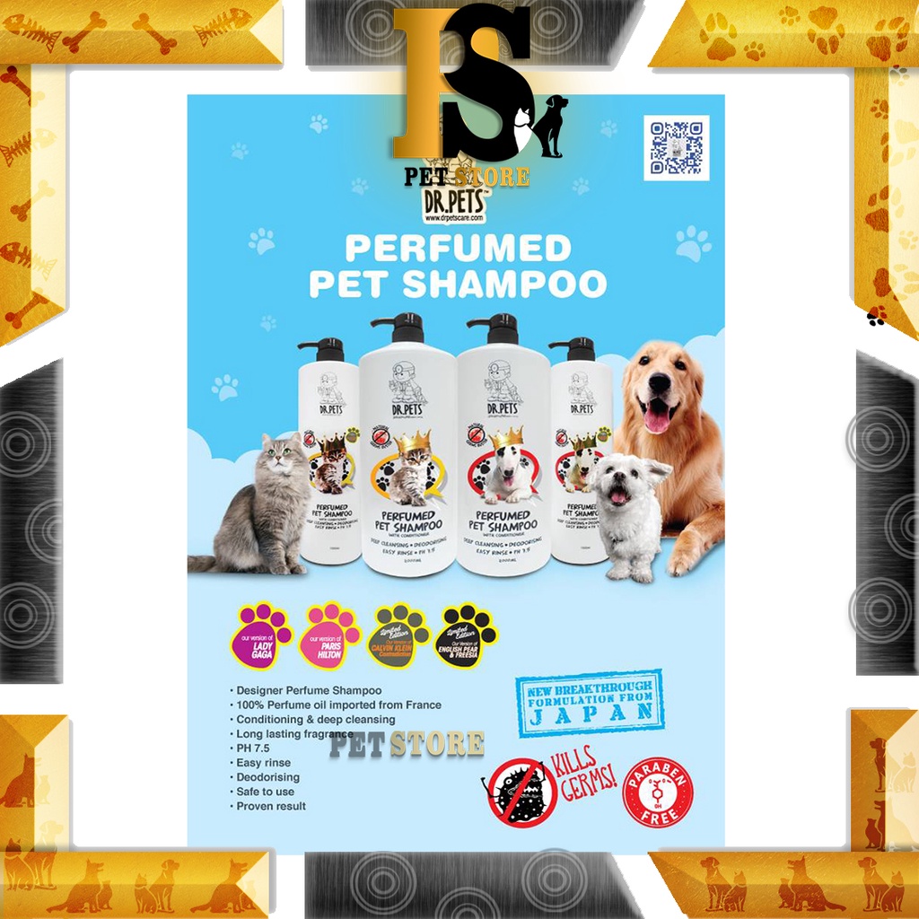 Dr Pets Natural Germs Buster Perfumed Pet Shampoo Cat Shampoo 1L